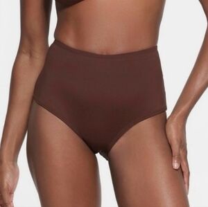 SKIMS RECYCLED SWIM FULL BRIEF BIKINI BOTTOM PANTY SWIMWEAR Cocoa Brown Small